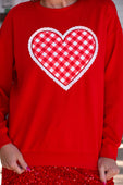 Gingham Heart Luxe Pullover - Jess Lea Boutique
