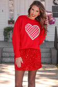 Gingham Heart Luxe Pullover - Jess Lea Boutique