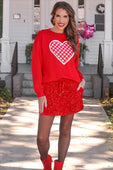 Gingham Heart Luxe Pullover - Jess Lea Boutique