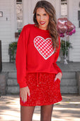 Gingham Heart Luxe Pullover - Jess Lea Boutique