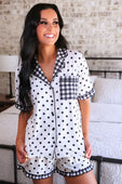 Gingham Polka Dot Ruffle Pajama Set - Jess Lea Boutique