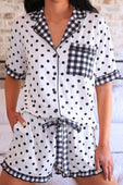 Gingham Polka Dot Ruffle Pajama Set - Jess Lea Boutique