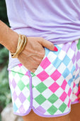 PREORDER-Good Vibes Checkered Everyday Shorts - Jess Lea Boutique