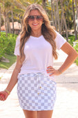Grey Area Checkered Skort - Jess Lea Boutique