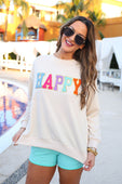 Happy Patch Pullover - Jess Lea Boutique