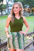 Haven V-Neck Bodysuit- Olive - Jess Lea Boutique