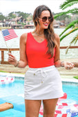 Haven V-Neck Bodysuit- Red - Jess Lea Boutique