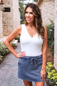 Haven V-Neck Bodysuit- White - Jess Lea Boutique
