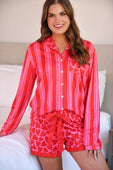 Heartfelt Stripes Ruffle Pajama Set - Jess Lea Boutique