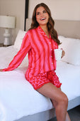 Heartfelt Stripes Ruffle Pajama Set - Jess Lea Boutique