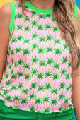 Heatwave Ribbed Tank- Palm Crush - Jess Lea Boutique