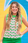 Heatwave Ribbed Tank- Palm Crush - Jess Lea Boutique