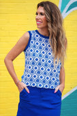 Heatwave Ribbed Tank- Palm Dreams - Jess Lea Boutique