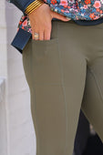 High Waisted Pocket Compression Leggings- Olive - Jess Lea Boutique
