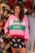 Holly Jolly Color Block Pullover - Jess Lea Boutique