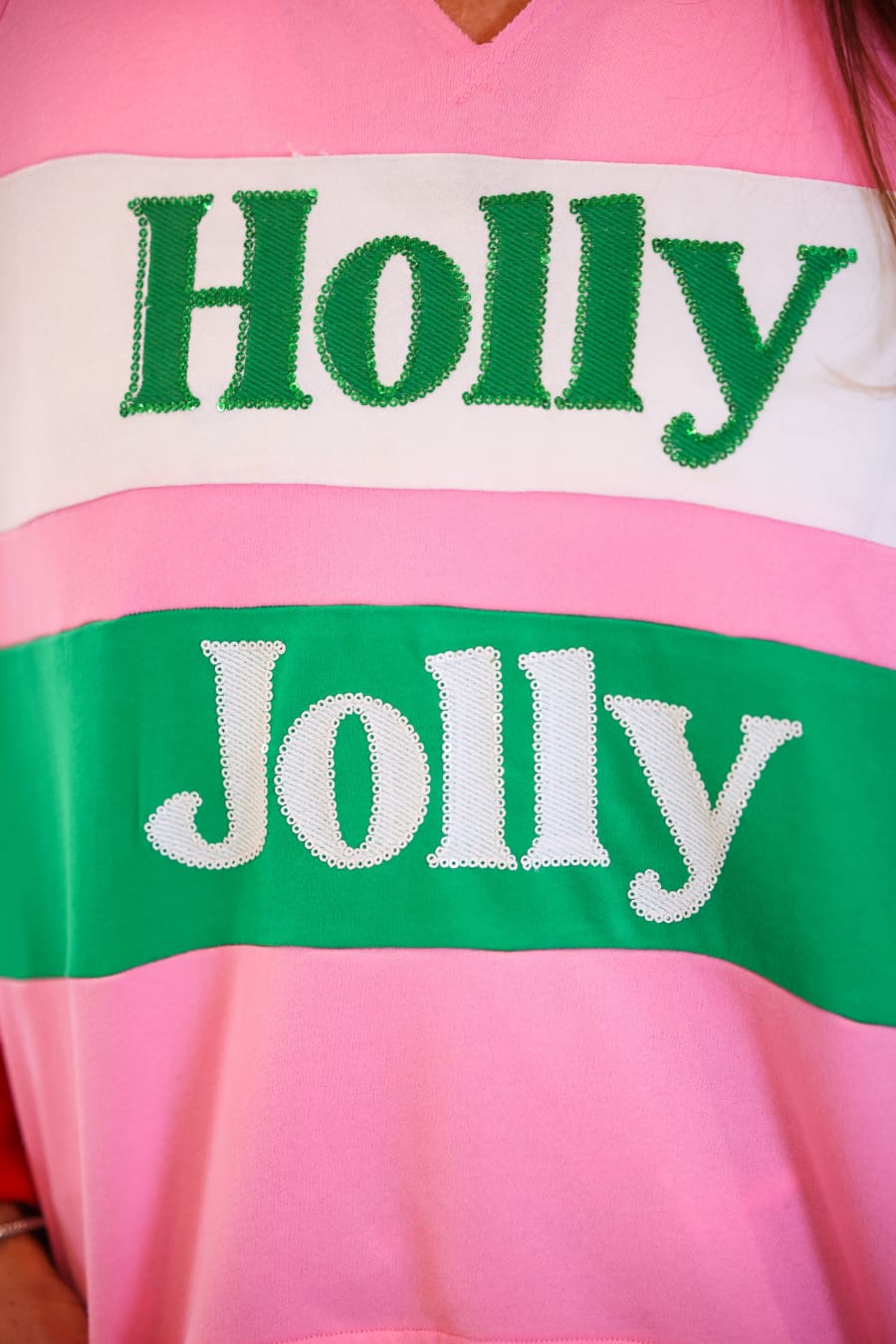 Holly Jolly Color Block Pullover - Jess Lea Boutique