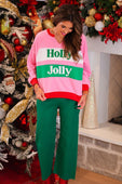 Holly Jolly Color Block Pullover - Jess Lea Boutique