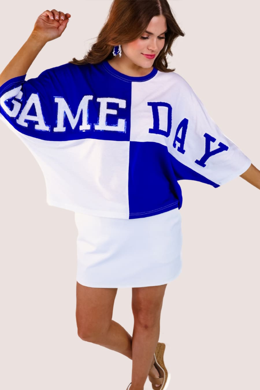 Huddle Up Color Block Top- Blue - Jess Lea Boutique