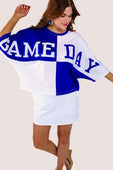 Huddle Up Color Block Top- Blue - Jess Lea Boutique