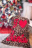 I Love Santa Leopard Blanket - Jess Lea Boutique