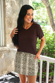 Jess Lea Basic Tee- Chocolate - Jess Lea Boutique