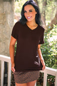 Jess Lea Basic Tee- Chocolate - Jess Lea Boutique