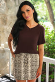 Jess Lea Basic Tee- Chocolate - Jess Lea Boutique