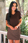 Jess Lea Basic Tee- Chocolate - Jess Lea Boutique