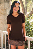 Jess Lea Basic Tee- Chocolate - Jess Lea Boutique