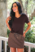 Jess Lea Basic Tee- Chocolate - Jess Lea Boutique