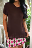 Jess Lea Basic Tee- Chocolate - Jess Lea Boutique