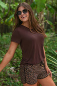 Jess Lea Basic Tee- Chocolate - Jess Lea Boutique