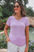 Jess Lea Basic Tee- Lavender - Jess Lea Boutique