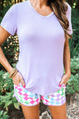 Jess Lea Basic Tee- Lavender - Jess Lea Boutique