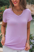 Jess Lea Basic Tee- Lavender - Jess Lea Boutique