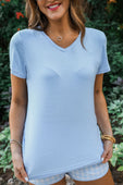 Jess Lea Basic Tee- Light Blue - Jess Lea Boutique