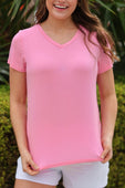 Jess Lea Basic Tee- Light Pink - Jess Lea Boutique