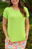 Jess Lea Basic Tee- Lime - Jess Lea Boutique