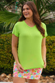 Jess Lea Basic Tee- Lime - Jess Lea Boutique