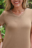 Jess Lea Basic Tee- Mocha - Jess Lea Boutique
