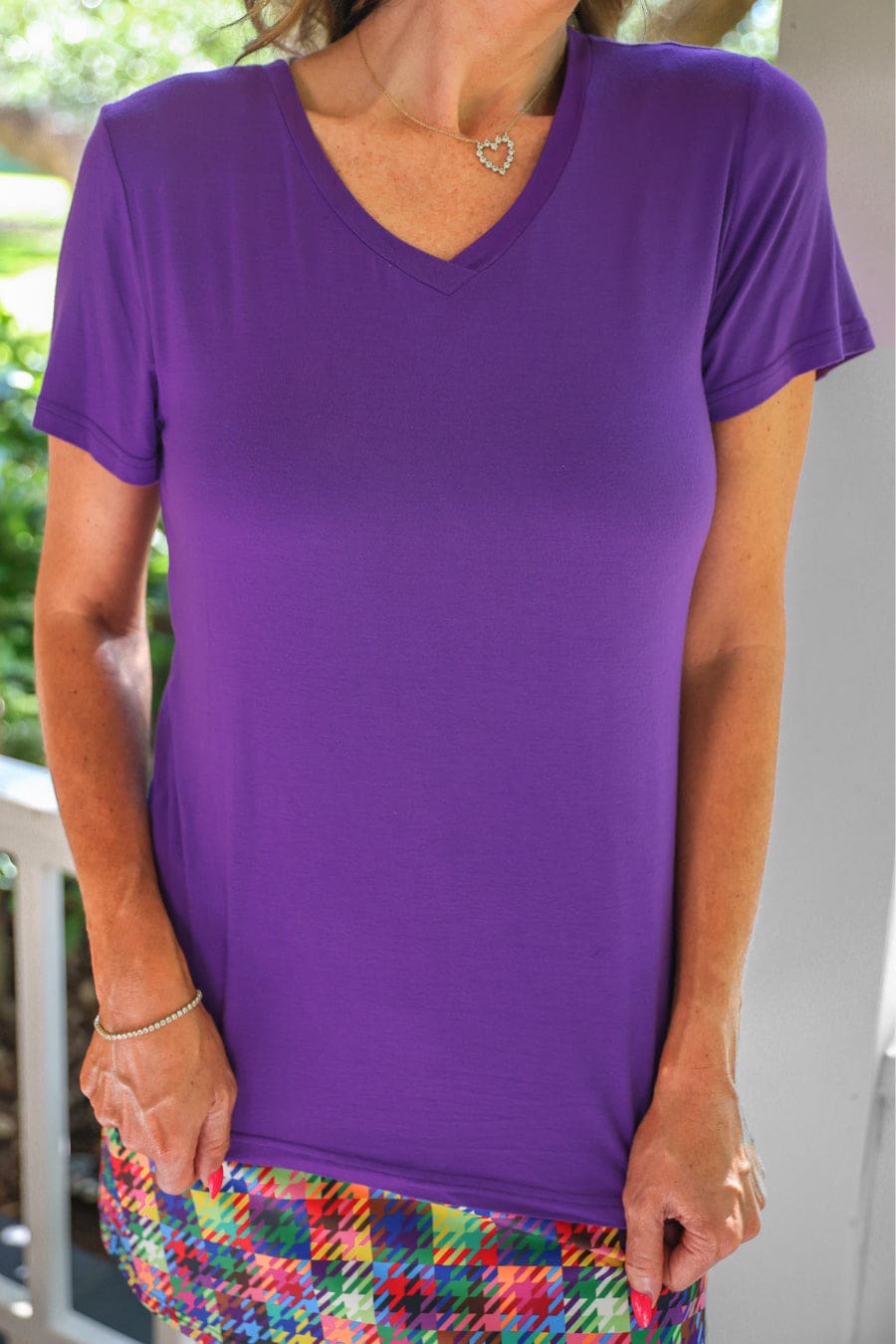 Jess Lea Basic Tee- Purple - Jess Lea Boutique