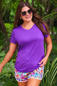 Jess Lea Basic Tee- Purple - Jess Lea Boutique