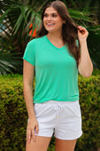 Jess Lea Basic Tee- Spearmint - Jess Lea Boutique