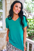 Jess Lea Basic Tee- Teal - Jess Lea Boutique