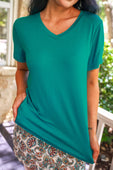 Jess Lea Basic Tee- Teal - Jess Lea Boutique