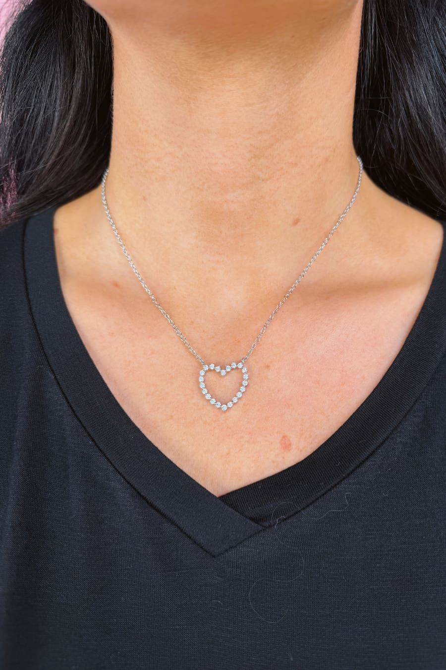 Jessica Signature Heart Pendant Necklace- Silver - Jess Lea Boutique