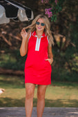 Everyday Zipper Dress, Solid Red - Jess Lea Boutique