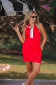 Everyday Zipper Dress, Solid Red - Jess Lea Boutique