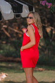 Everyday Zipper Dress, Solid Red - Jess Lea Boutique
