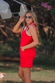 Everyday Zipper Dress, Solid Red - Jess Lea Boutique